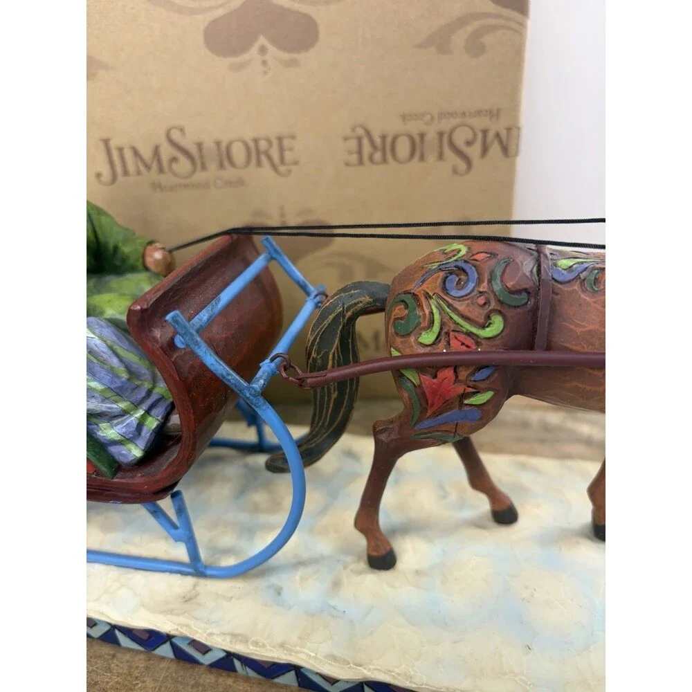 2006 Jim Shore Heartwood Creek Dashing Into The Season Couple in Sleigh W/ Horse
